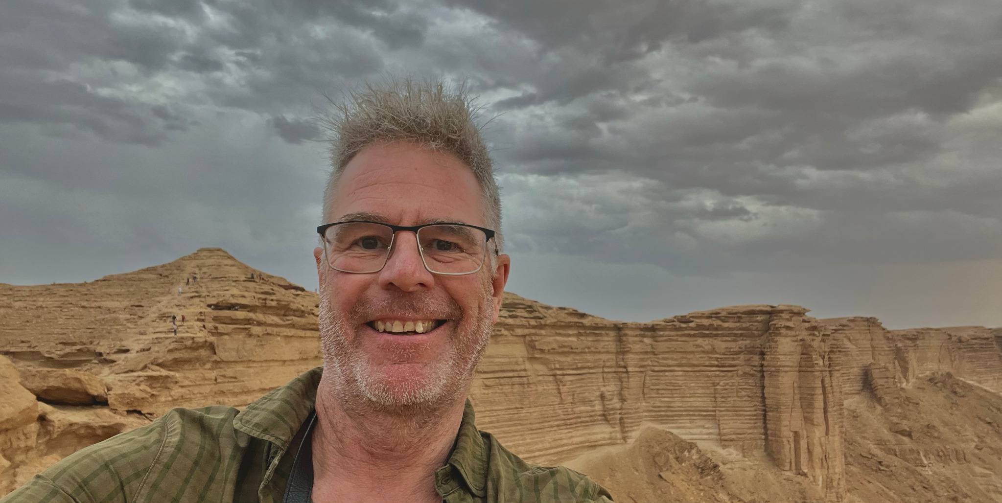 Hugh travelling in Saudi Arabia